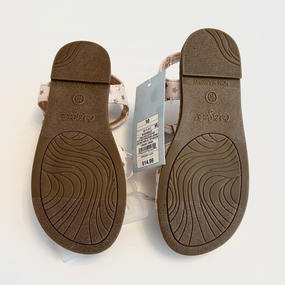 (NWT) Cat & Jack Kids' Kinsley Sandals Light Pink w/ Stars Toddler Girls Size 10 - Picture 4 of 6